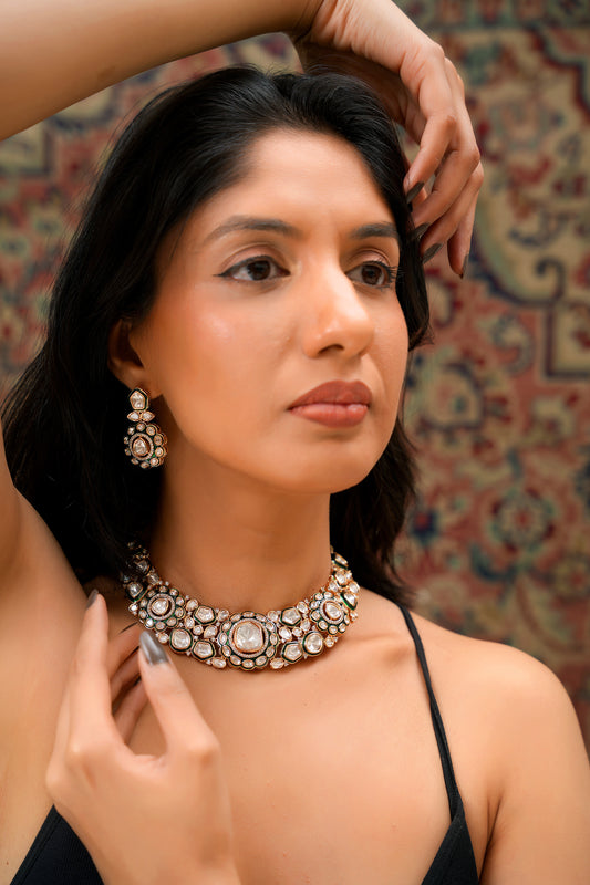 Meenakari Polki Layered Necklace Set