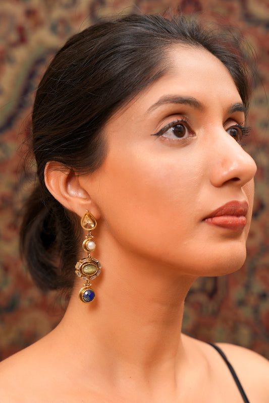 Four Multi-Stone Drop Earrings