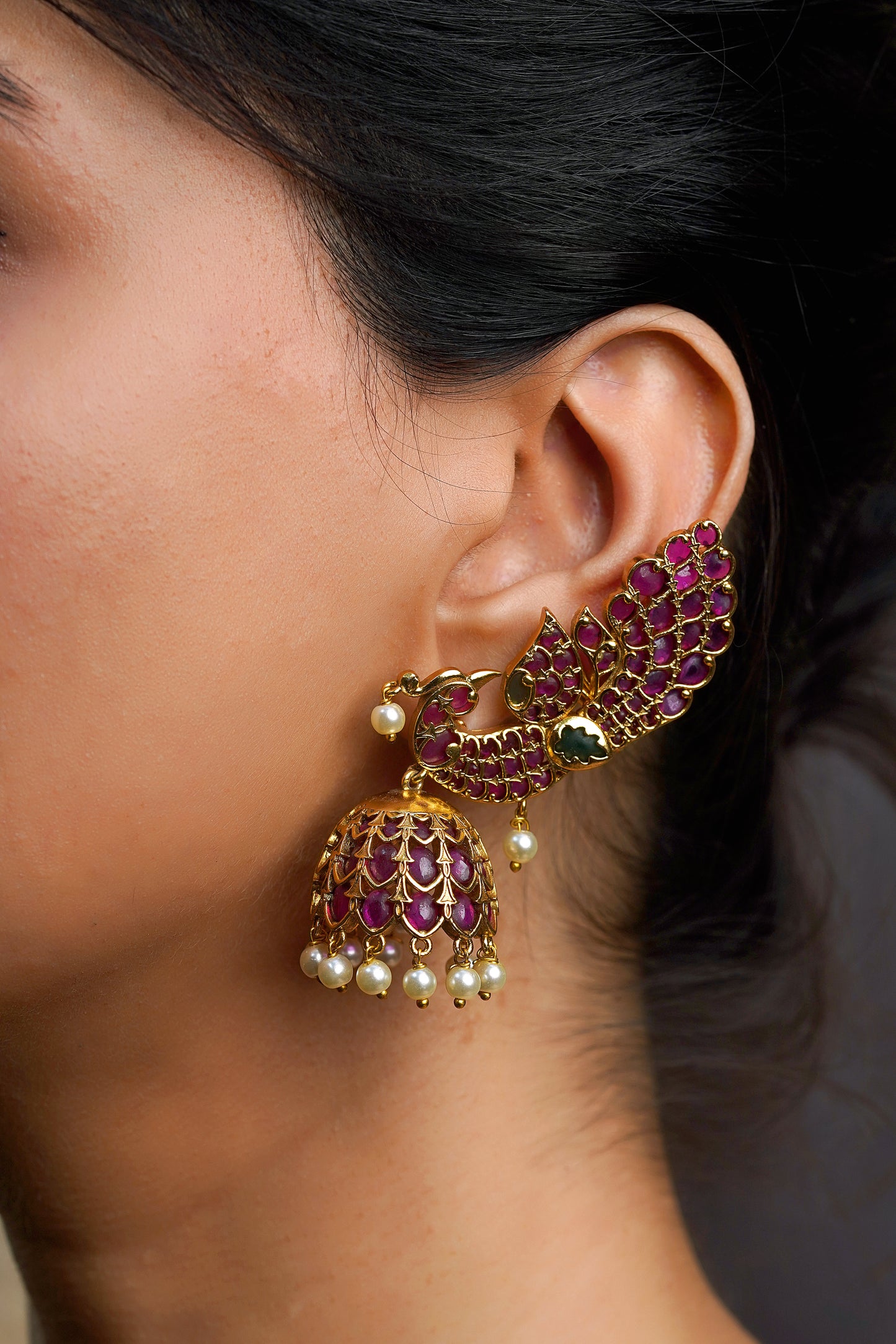 Mayura-Arpana Jhumka Earrings