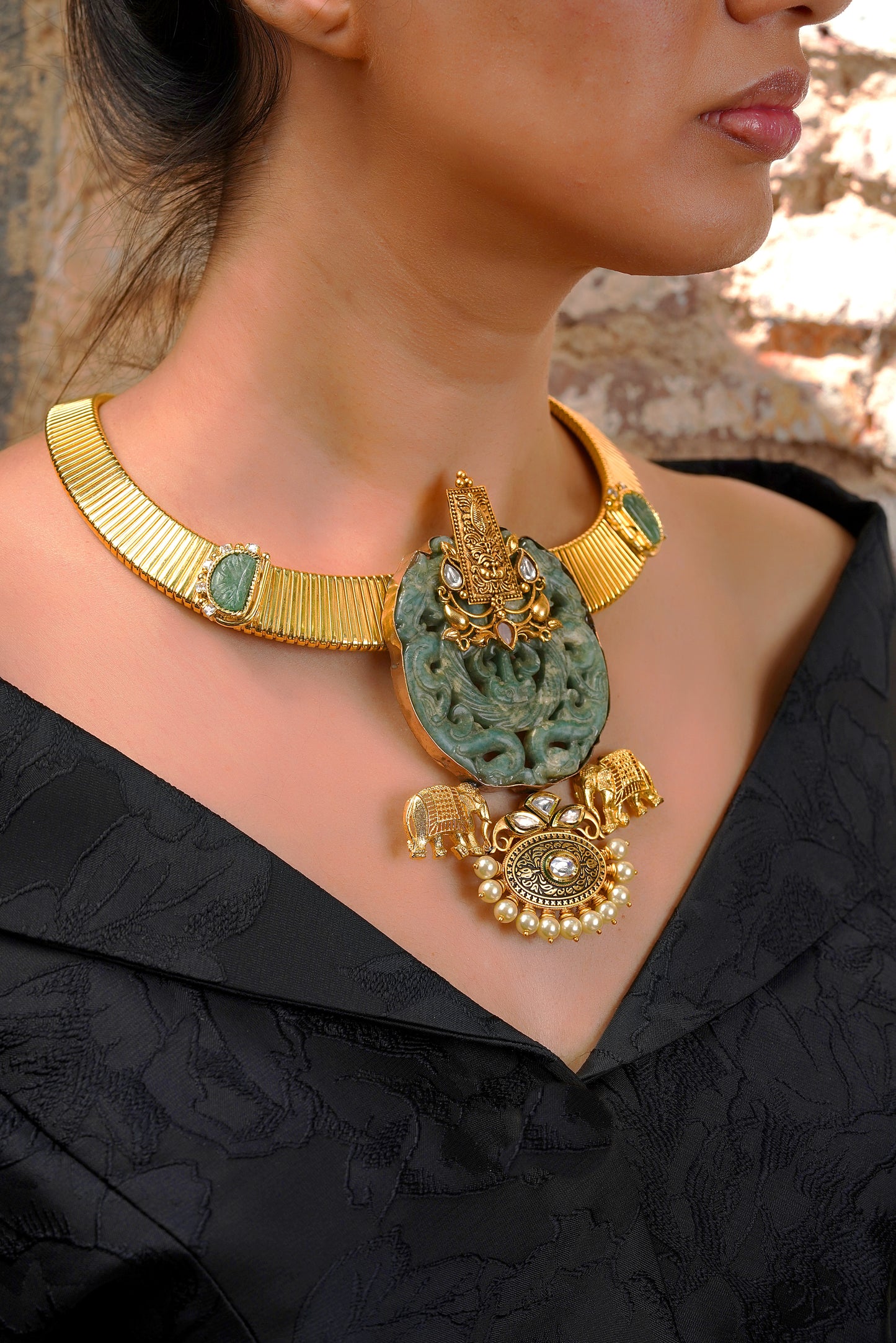 Hand-Engraved Maximalist Jade Statement Hasli