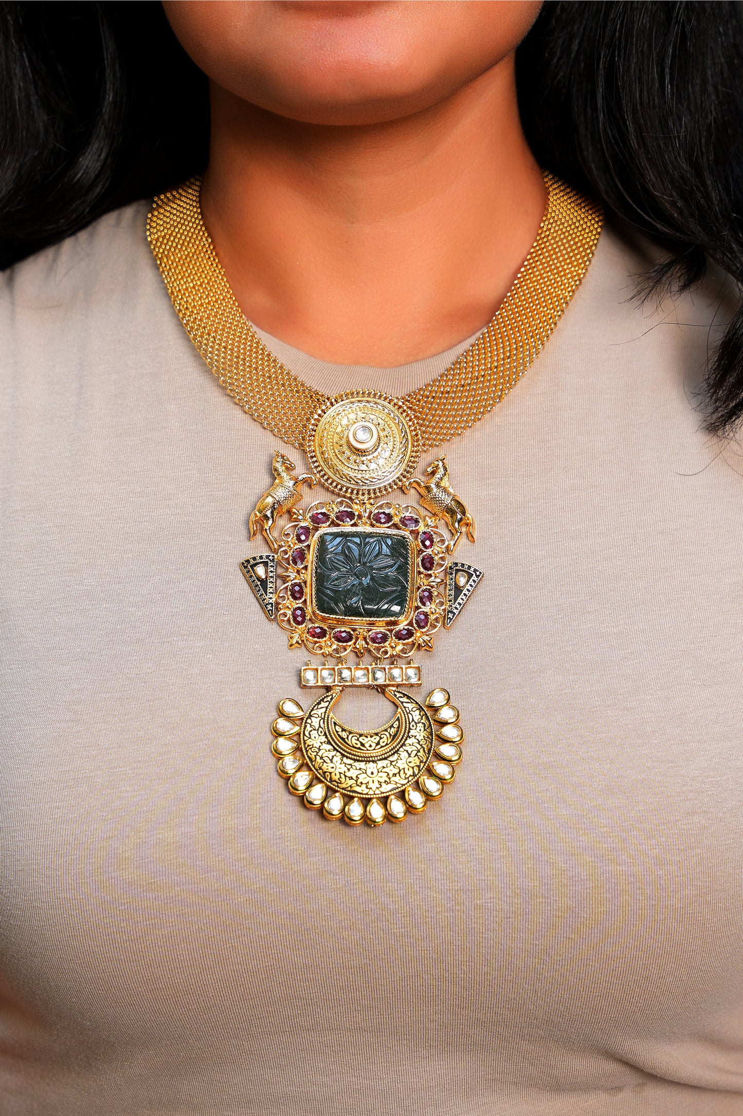 Ashva-Hridaya Mandala Statement Necklace